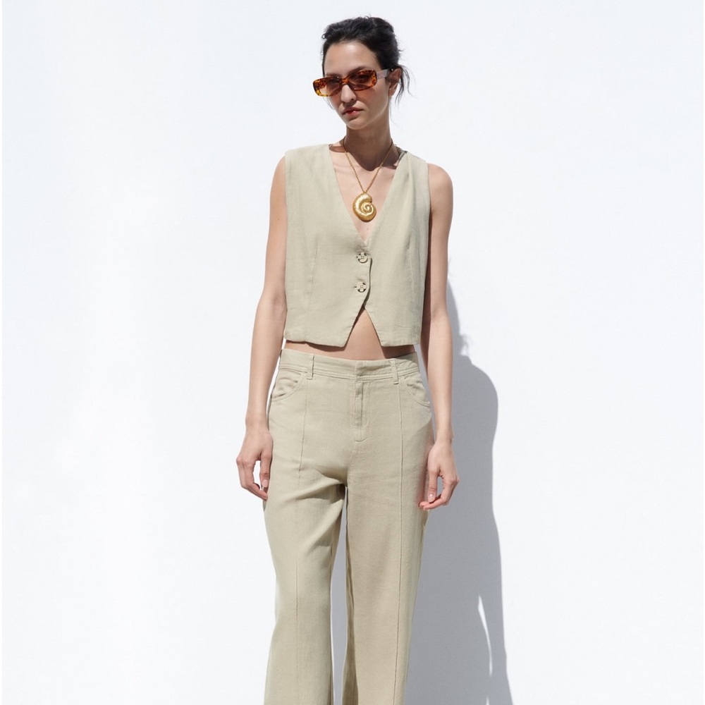 Zara linen blend vest